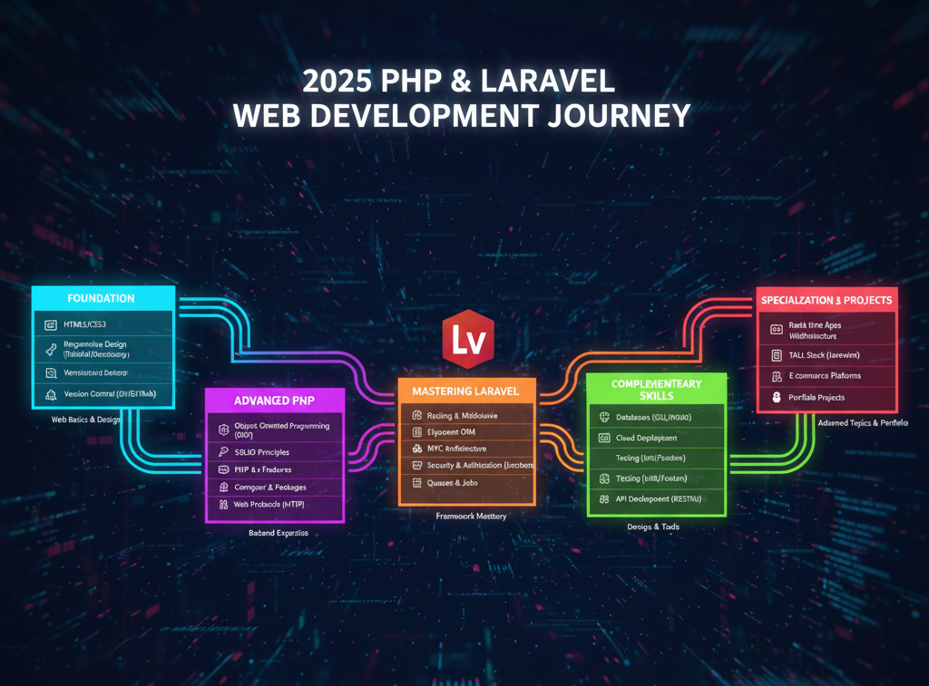 خريطة طريق 2025 لتعلم تطوير الويب باستخدام PHP و Laravel