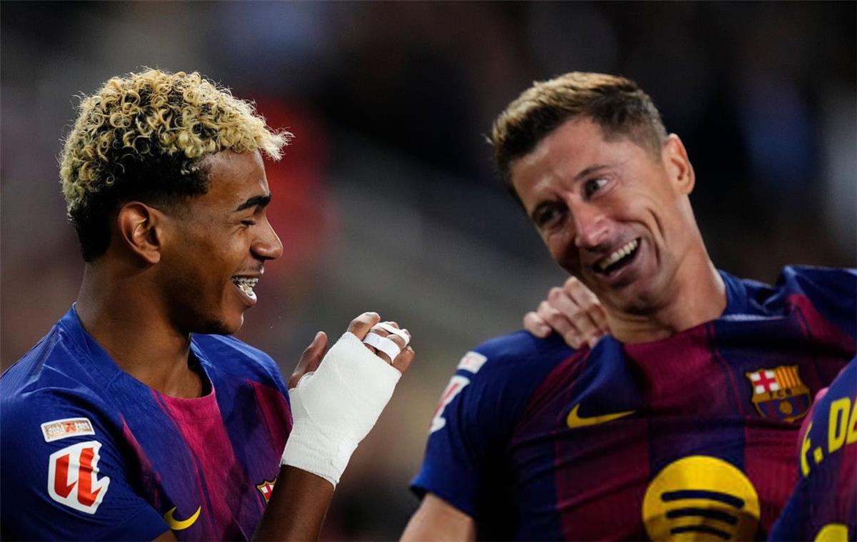 فيديو | لامين يامال يصنع وليفاندوفسكي يسجل هدف برشلونة الثاني أمام ريال سوسيداد