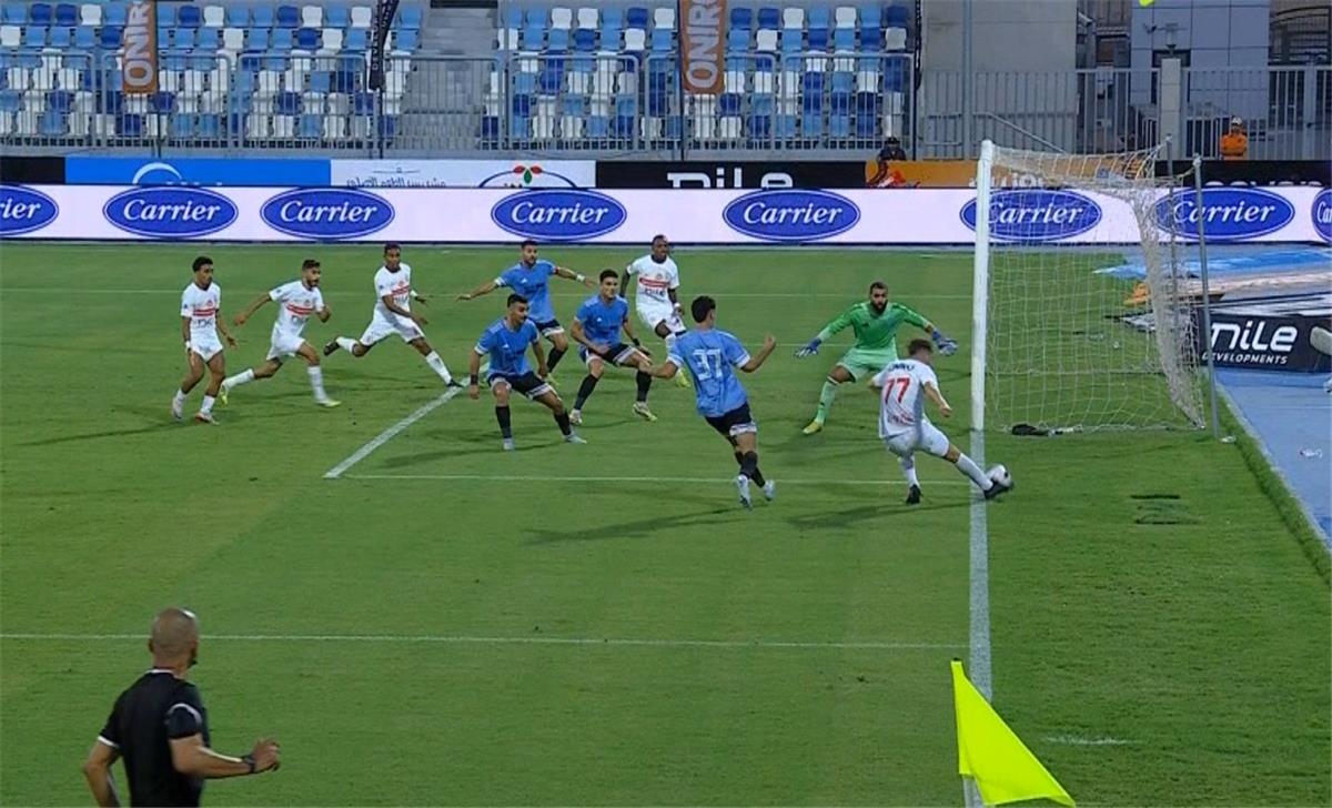 إلغاء هدف لـ الزمالك أمام غزل المحلة في الدوري