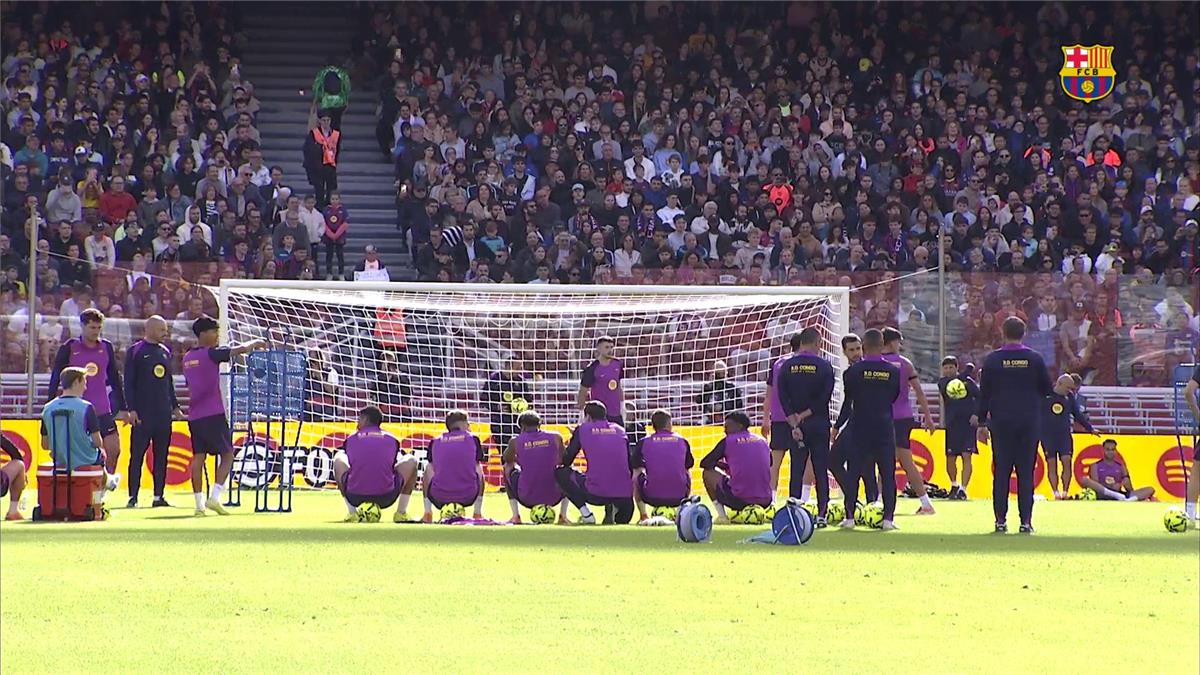 فيديو | أخبار سارة في تدريبات برشلونة بعد عودته لملعب كامب نو