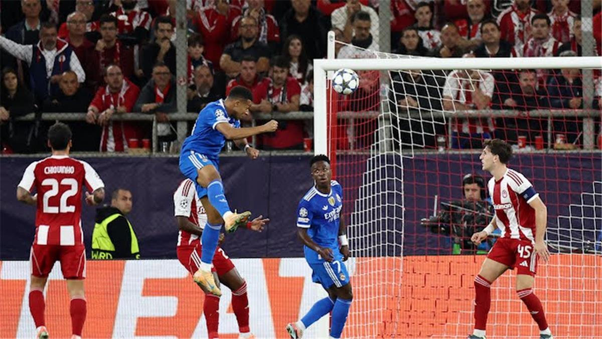 فيديو | مبابي يسجل هاتريك لـ ريال مدريد أمام أولمبياكوس في دوري أبطال أوروبا