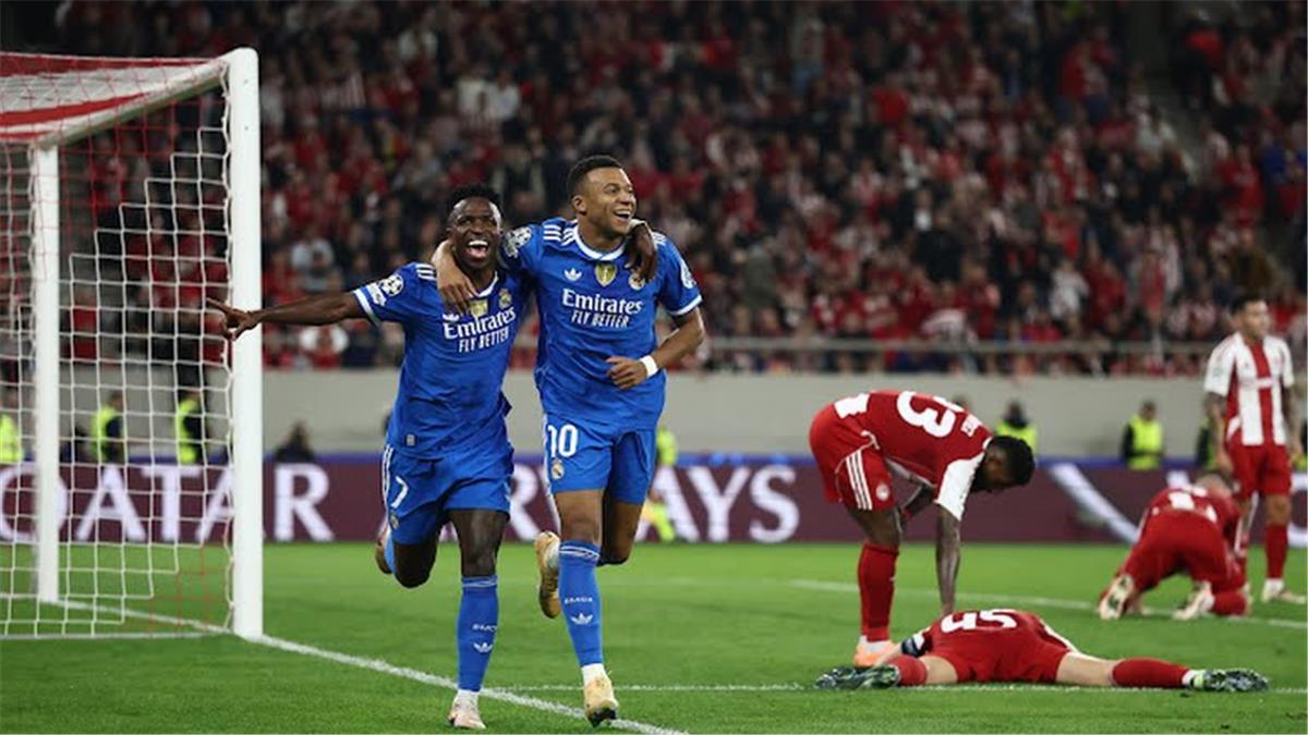 فيديو | سوبر هاتريك مبابي يقود ريال مدريد لفوز صعب على أولمبياكوس في دوري أبطال أوروبا