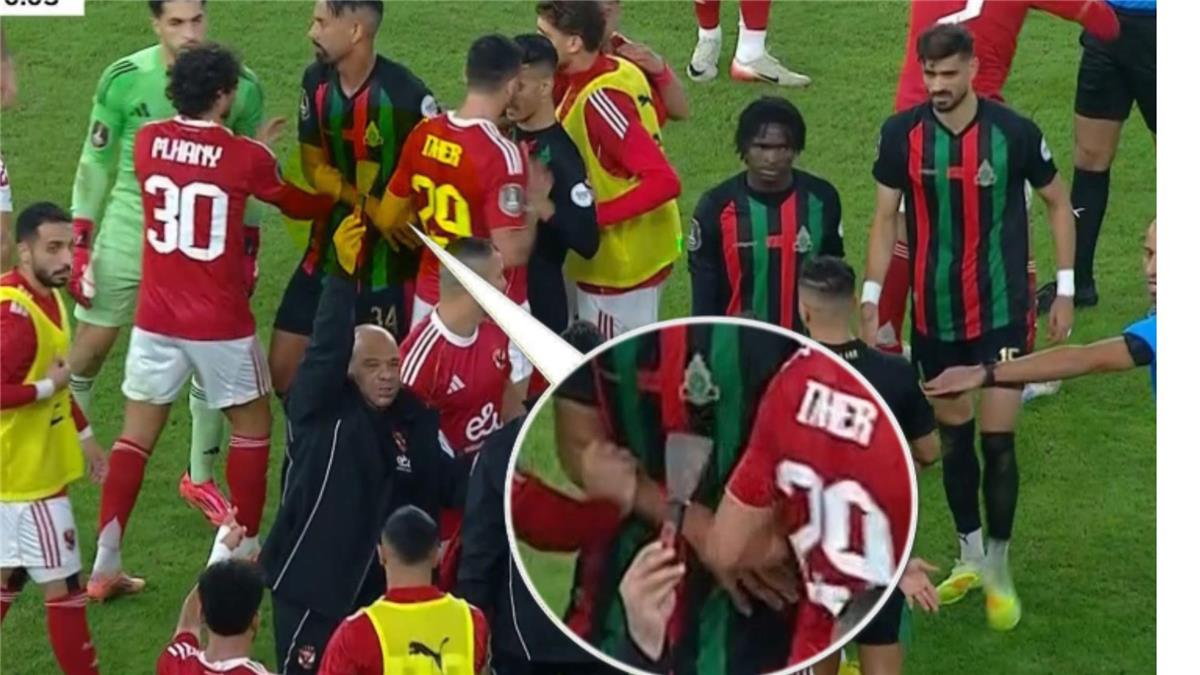 ماركا تسلط الضوء على أحداث مباراة الأهلي والجيش الملكي: لحظات توتر وسكين تحت القميص 