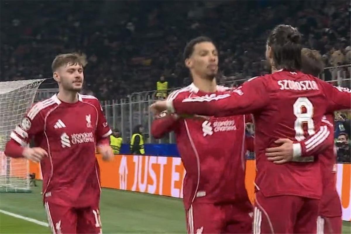 سوبوسلاي يسجل هدف ليفربول الأول أمام إنتر ميلان