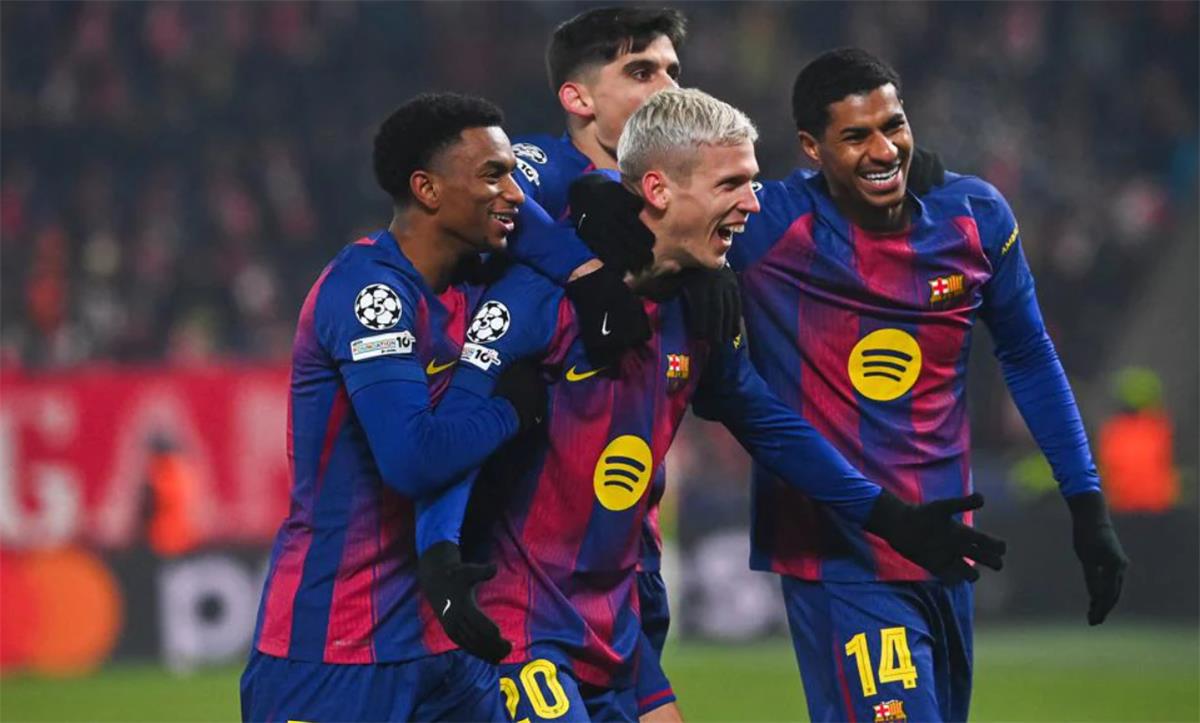 فيديو | صاروخية.. أولمو يسجل هدف برشلونة الثالث أمام سلافيا براج 