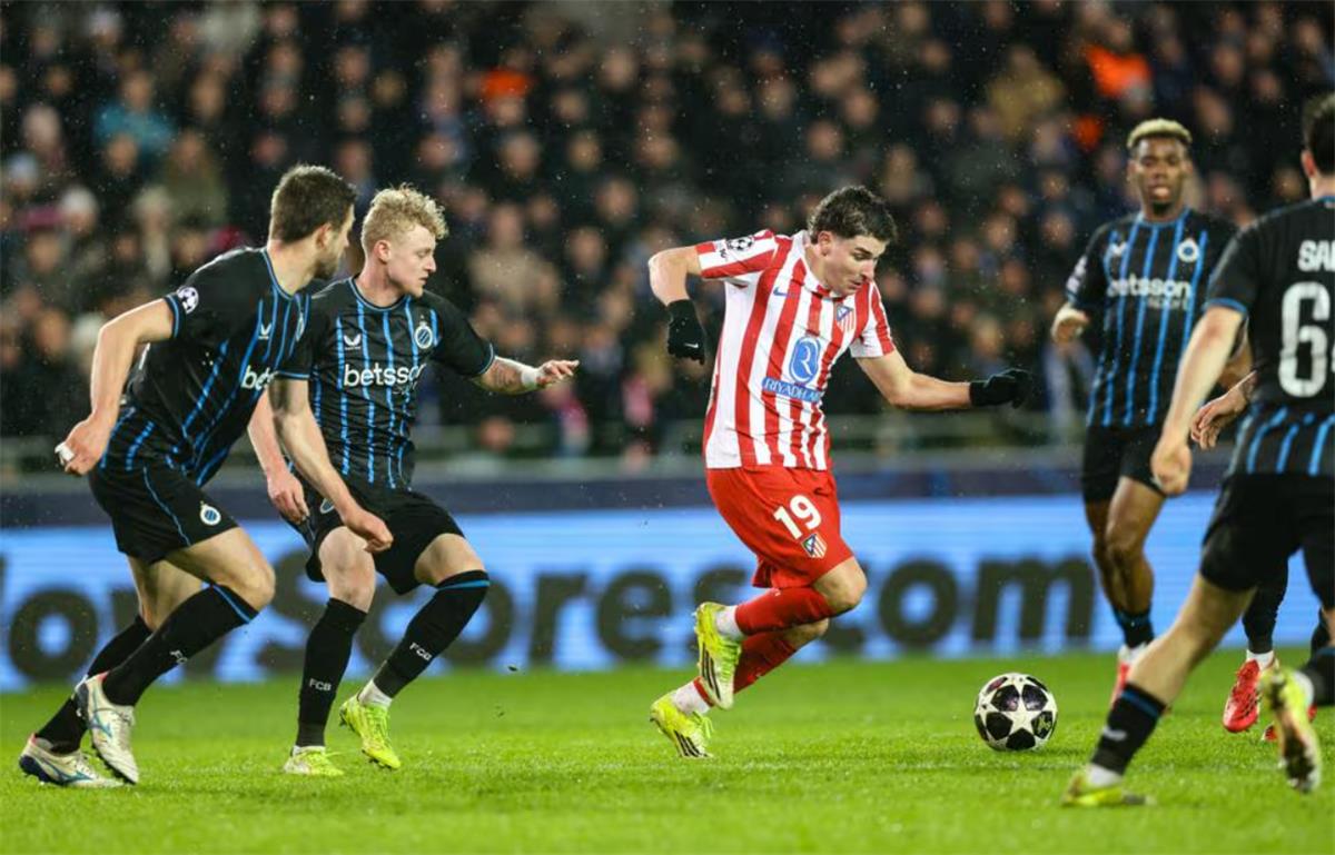 كلوب بروج يفرض تعادلاً مثيرًا على أتلتيكو مدريد.. وإنتر ميلان يسقط أمام بودو جليمت بثلاثية في دوري الأبطال