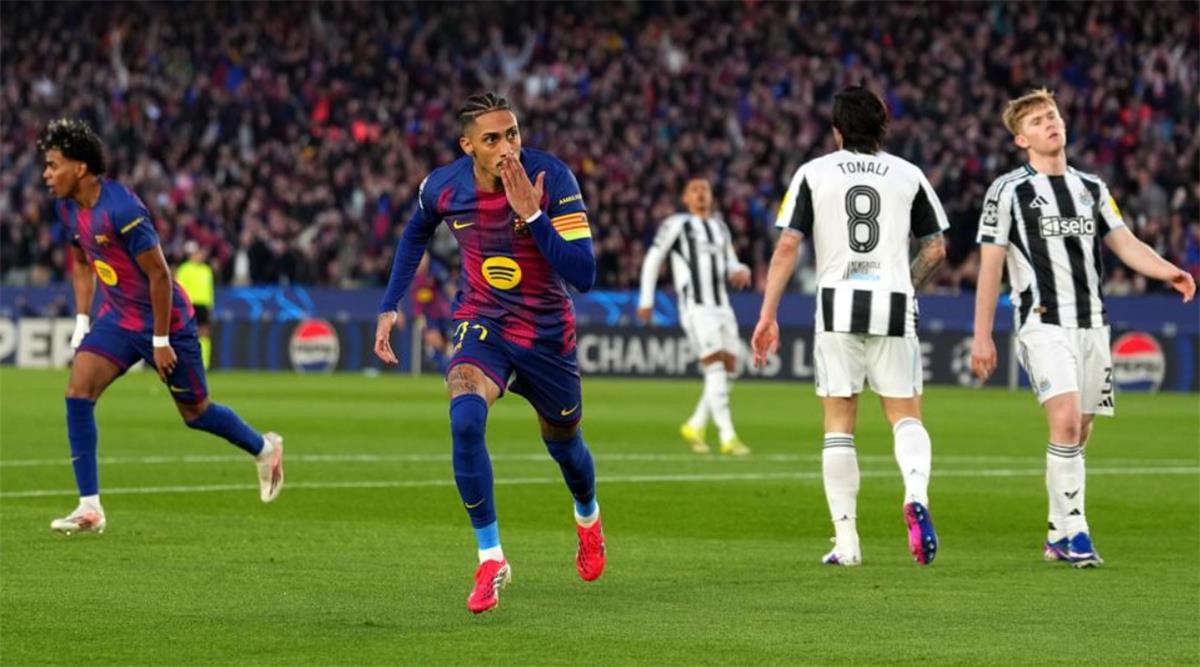 فيديو | رافينها يسجل هدف برشلونة الأول أمام نيوكاسل