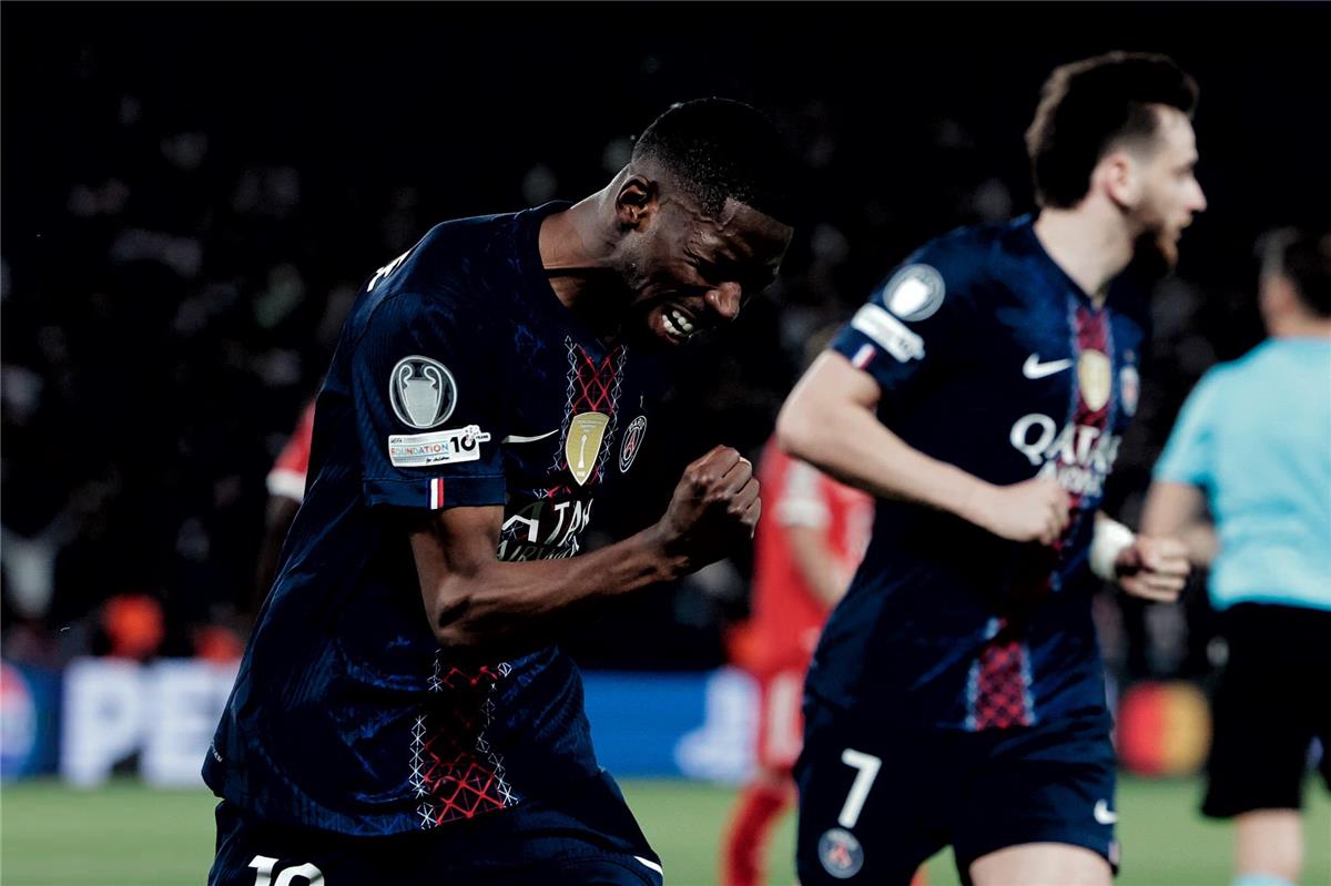 فيديو | في دقيقتين.. كفاراتسخيليا وديمبلي يسجلان هدفين لـ باريس سان جيرمان أمام بايرن ميونخ