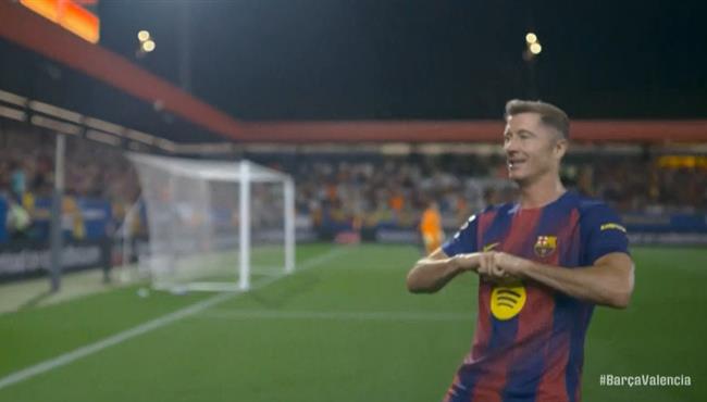 هدف ليفاندوفسكي الاول في مرمي فالنسيا  بالدوري الاسباني