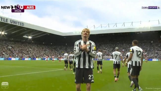 هدف نيوكاسل الاول في مرمي ارسنال بالدوري الانجليزي