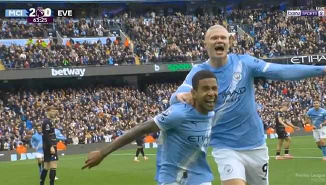 هدف هالاند الثاني في مرمي ايفرتون بالدوري الانجليزي