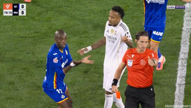 طرد نيوم في مباراة ريال مدريد وخيتافي بعد اقل من دقيقه عقب مشاركته كبديل