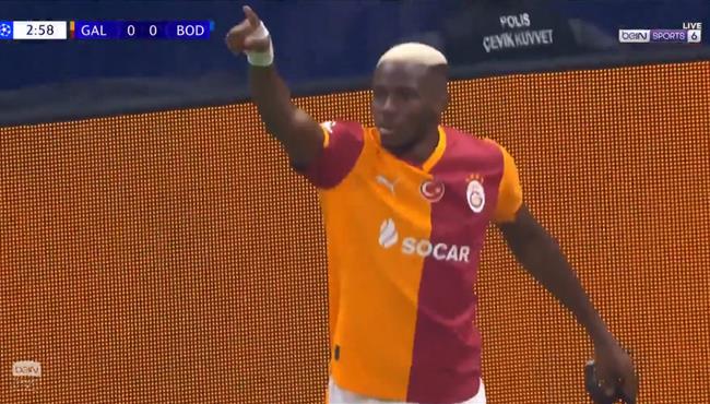 هدف فيكتور أوسيمين الاول في مرمي  بود جليمت بدوري ابطال اوروبا