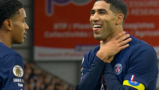 هدف اشرف حكيمي الاول الرائع في مرمي بريست بالدوري الفرنسي