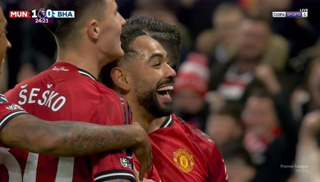 اهداف مباراة مانشستر يونايتد وبرايتون في الدوري الانجليزي