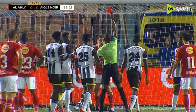 طرد جراديشار في مباراة الاهلي وايجل نوار بدوري ابطال افريقيا