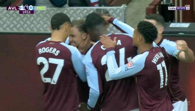 اهداف مباراة مانشستر سيتي واستون فيلا في الدوري الانجليزي