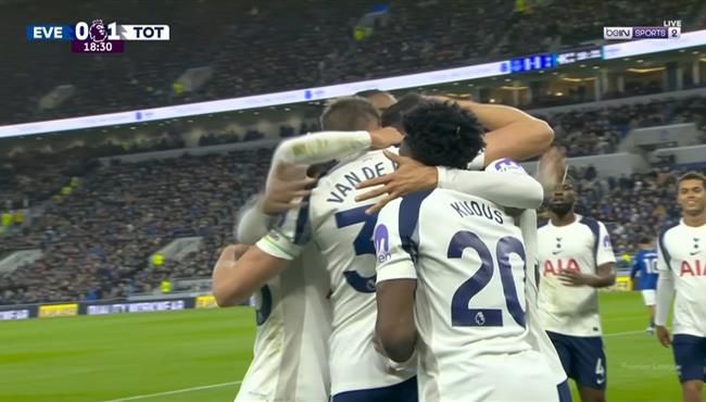 اهداف مباراة توتنهام وايفرتون في الدوري الانجليزي