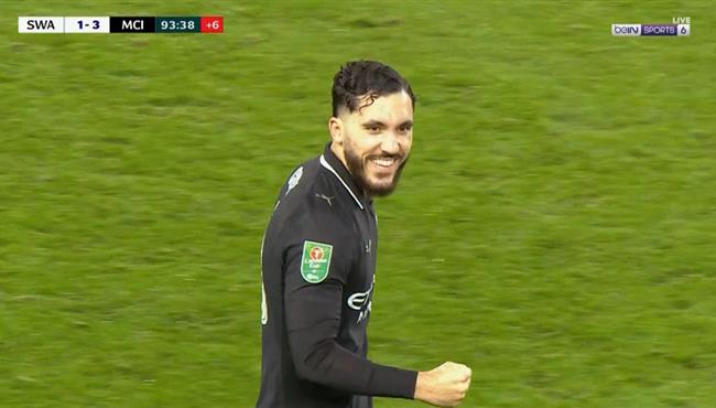 هدف ريان شرقي في مرمي سوانزي سيتي بكاس الرابطة الانجليزية