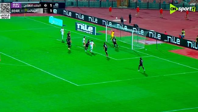 العارضة تحرم الزمالك من تسجيل هدف امام البنك الاهلي بالدوري المصري