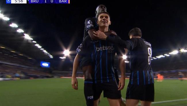 هدف كلوب بروج الاول في مرمي برشلونة بدوري ابطال اوروبا