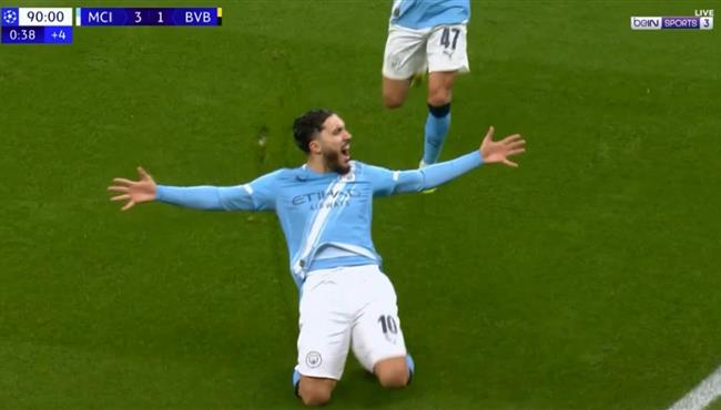 هدف مانشستر سيتي الرابع مرمي بوروسيا دورتموند بدوري ابطال اوروبا