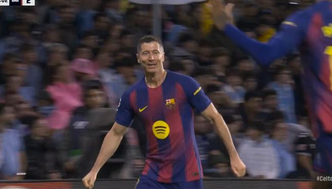 هدف ليفاندوفسكي الثاني الرائع في مرمي سيلتا فيجو بالدوري الاسباني