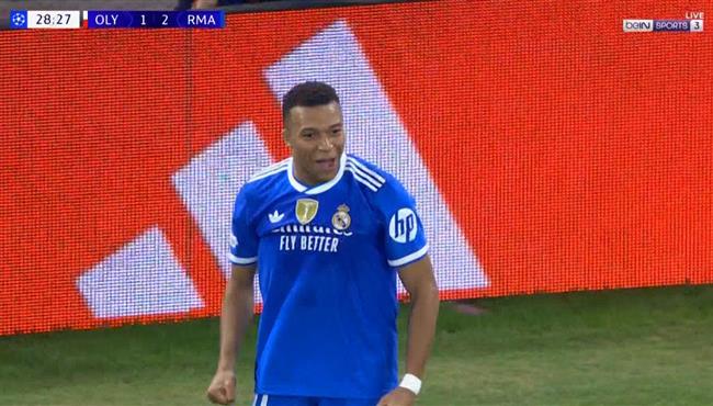 هاتريك مبابي امام اولمبياكوس في دوري ابطال اوروبا