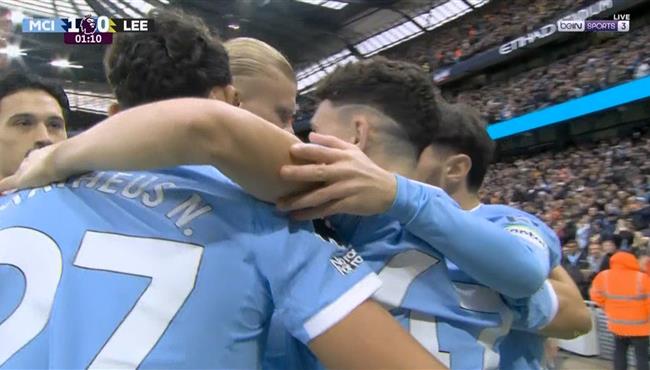 اهداف مباراة مانشستر سيتي وليدز يونايتد في الدوري الانجليزي