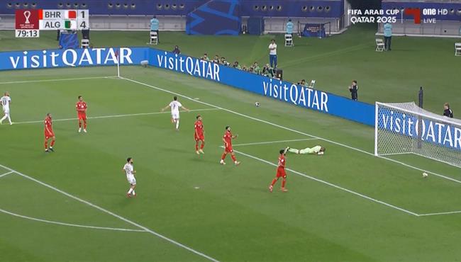 هدف الجزائر الخامس في مرمي البحرين بكاس العرب