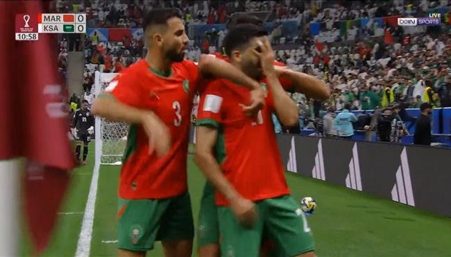 هدف المغرب الاول في مرمي السعودية بكأس العرب