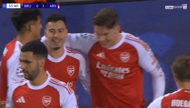 اهداف مباراة ارسنال وكلوب بروج في دوري ابطال اوروبا