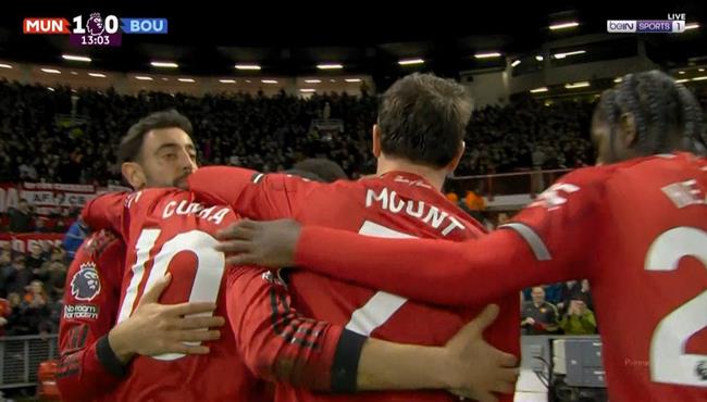 اهداف مباراة مانشستر يونايتد وبورنموث في الدوري الانجليزي