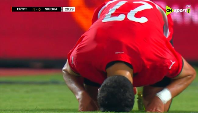 هدف مصر الاول في مرمي نيجيريا .. مباراة ودية
