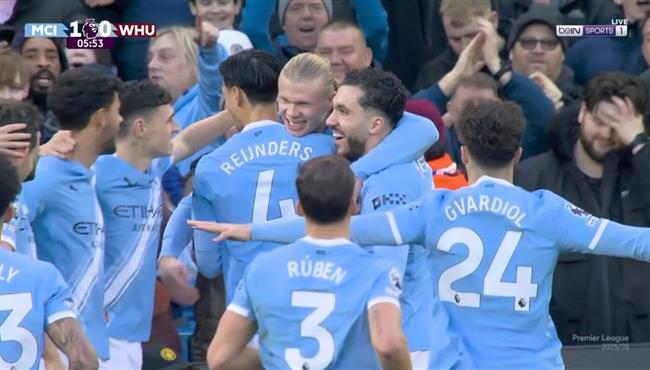 اهداف مباراة مانشستر سيتي ووست هام في الدوري الانجليزي