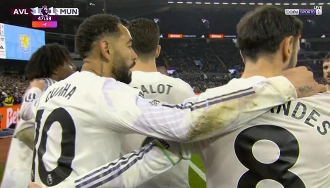 اهداف مباراة مانشستر يونايتد واستون فيلا في الدوري الانجليزي