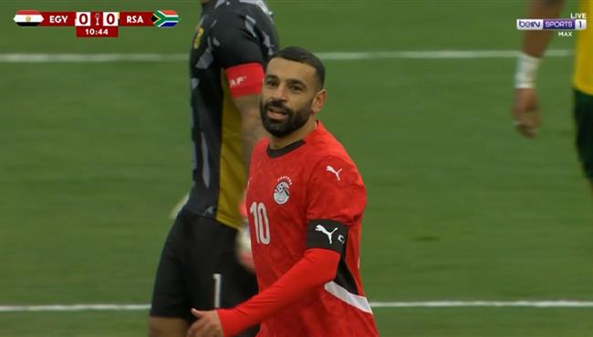 محمد صلاح يهدر هدف محقق امام جنوب افريقيا بكأس امم افريقيا
