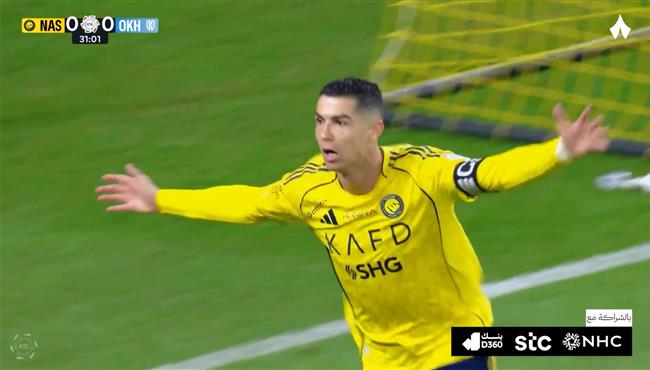 هدف كريستيانو رونالدو الاول في مرمي الاخدود بالدوري السعودي