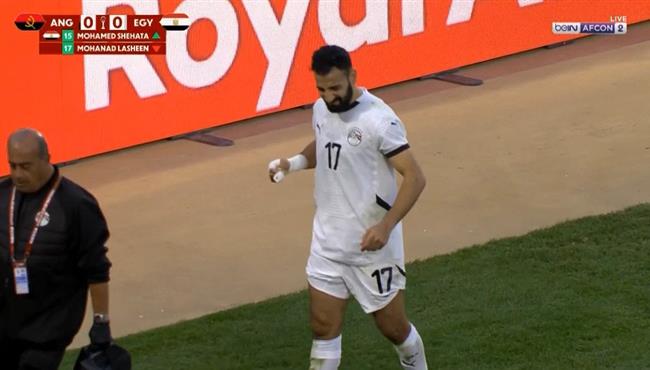 اصابة مهند لاشين وخروجة في مباراة مصر وانجولا بكأس أمم أفريقيا