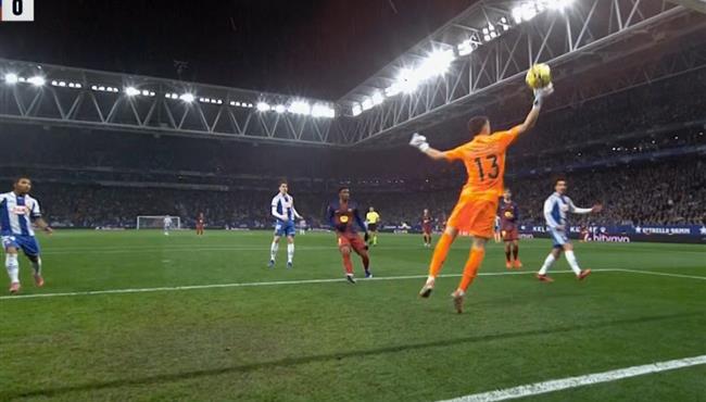 تصدي خوان جارسيا الأسطوري في مباراة برشلونة واسبانيول