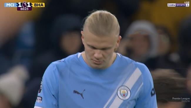 هالاند يهدر هدف محقق امام برايتون بالدوري الانجليزي