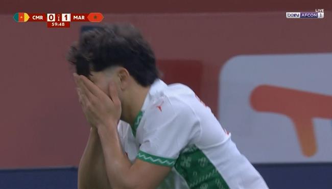 عبد الصمد الزلزولي يهدر فرصة هدف امام الكاميرون