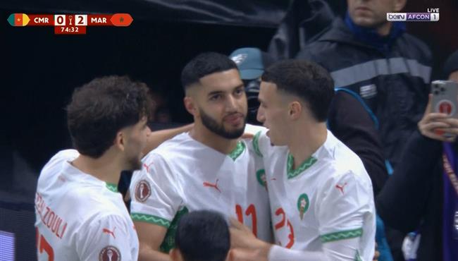 هدف المغرب الثاني في مرمي الكاميرون بكأس أمم افريقيا .. اسماعيل صيباري