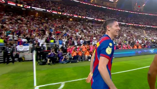 هدف ليفاندوفسكي في مرمي ريال مدريد بنهائي كأس السوبر الاسباني