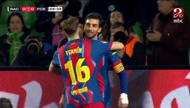 هدف برشلونة الاول في مرمي راسينج سانتاندير بكأس ملك اسبانيا