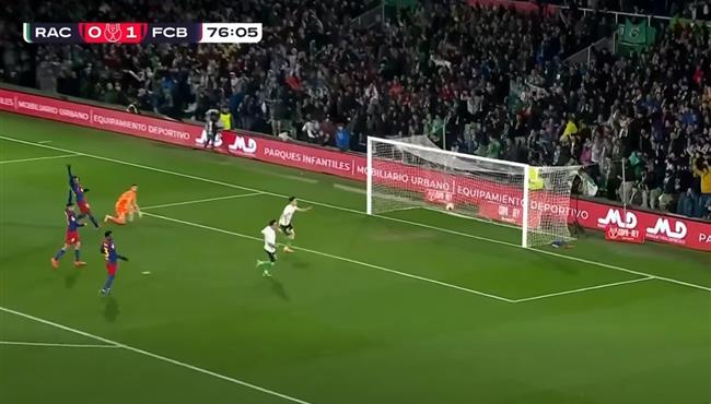 هدف راسينج سانتاندير الملغي امام برشلونة بكأس ملك اسبانيا