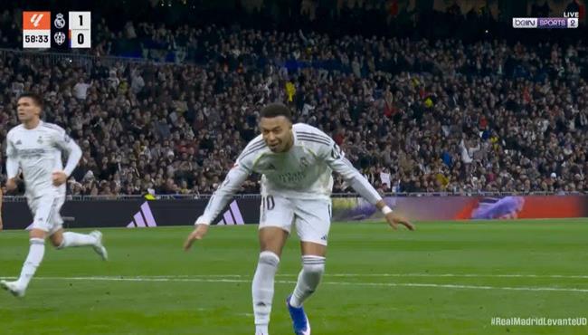 هدف مبابي في مرمي ليفانتي بالدوري الاسباني