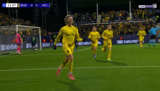 هدف بودو جليمت الاول في مرمي مانشستر سيتي بدوري ابطال اوروبا