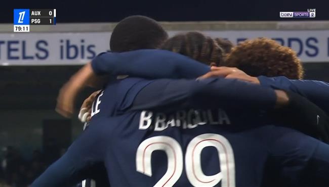 هدف فوز باريس سان جيرمان علي اوكسير (10) الدوري الفرنسي