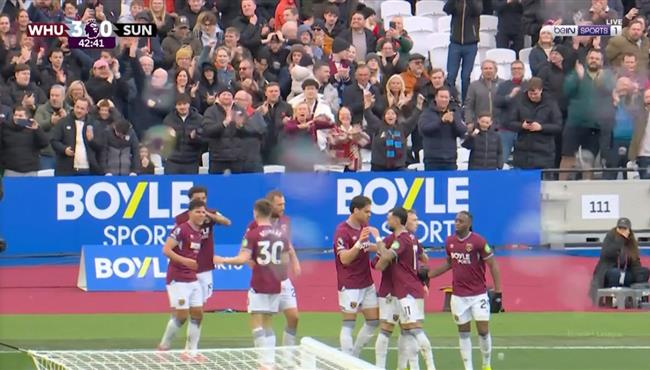 اهداف مباراة وست هام وسندرلاند في الدوري الانجليزي